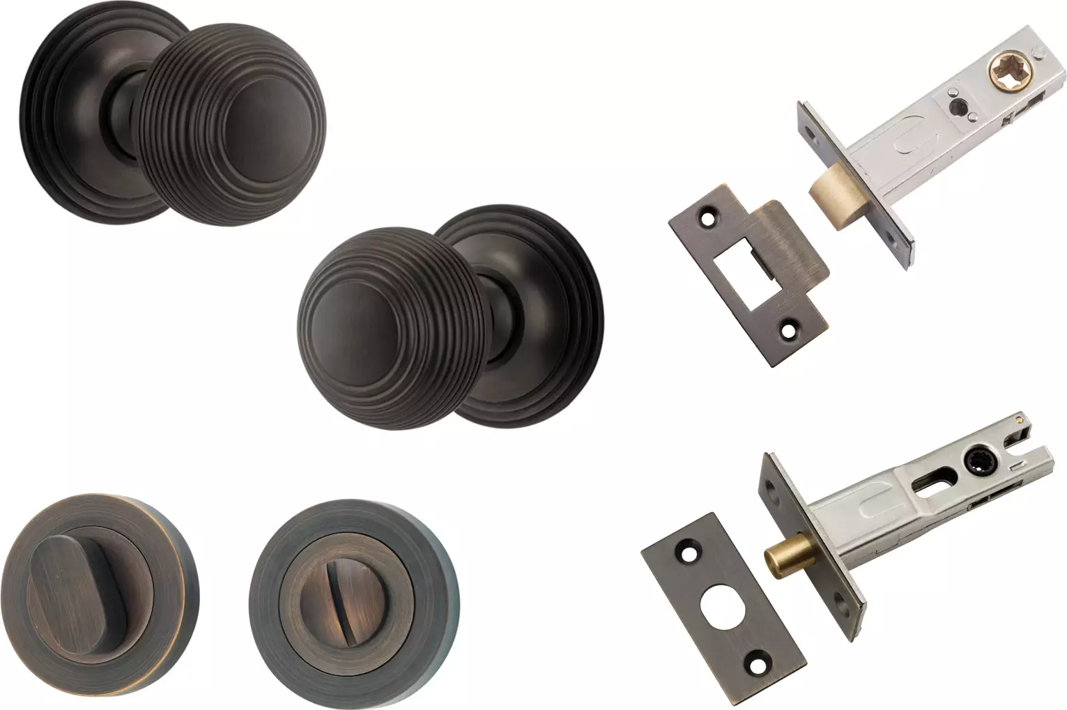 Guildford Knob - Round Rose Privacy Set - SB