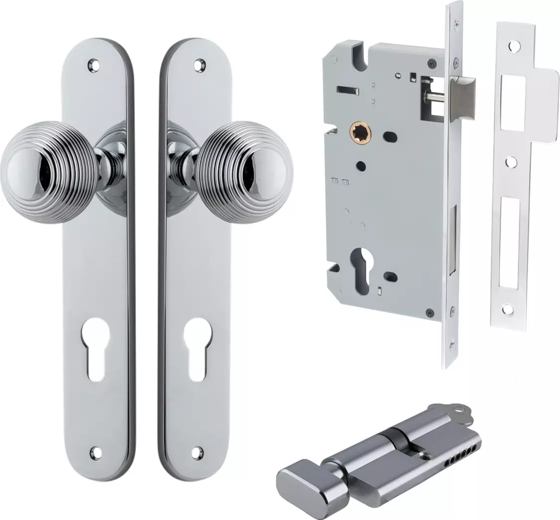 Guildford Knob - Oval Entrance Set - Key / Turn - CP