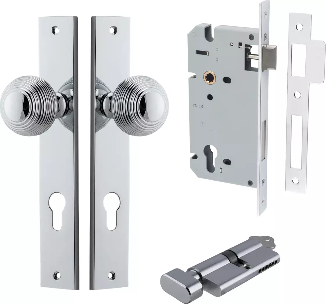 Guildford Knob - Rectangular Entrance Set - Key / Turn - CP
