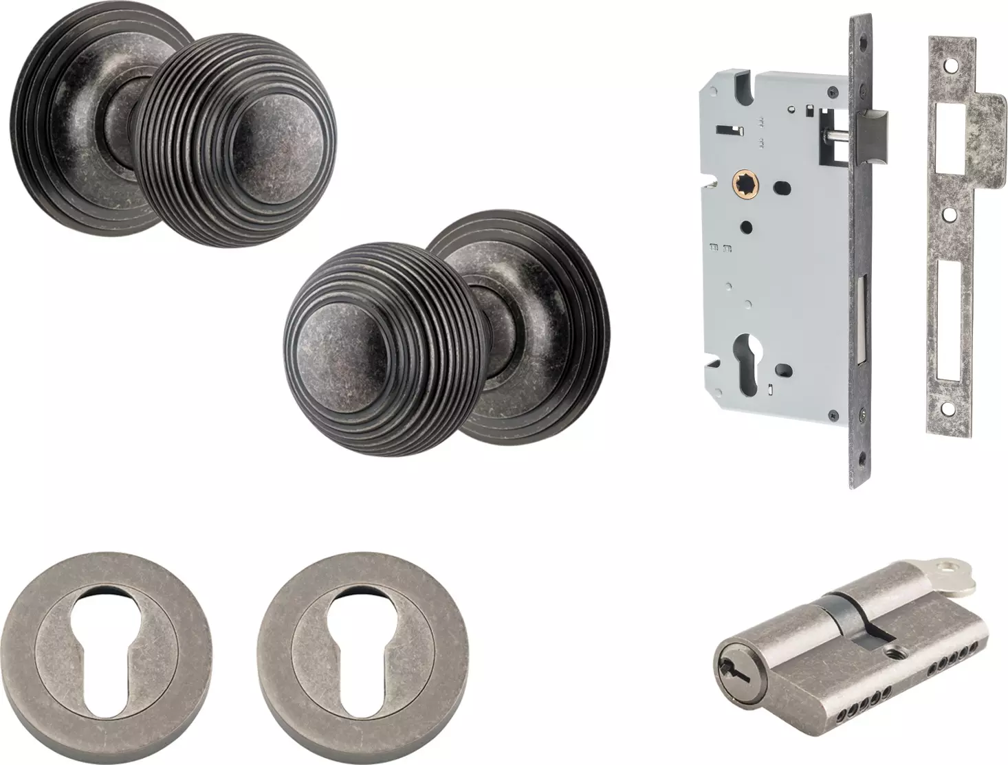 Guildford Knob - Round Rose Entrance Set - Key / Key - DN