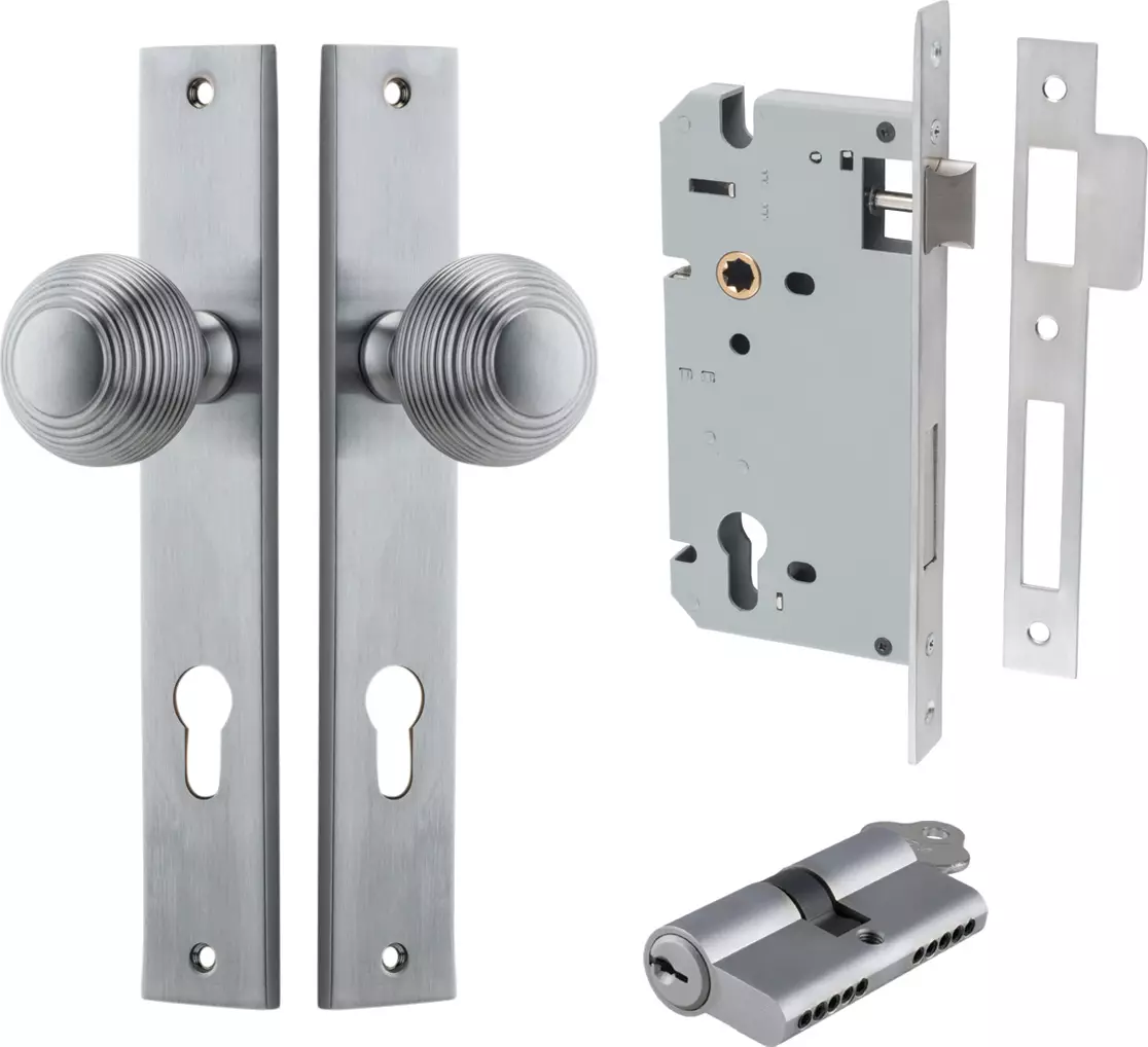 Guildford Knob - Rectangular Entrance Set - Key / Key - SC