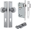 Guildford Knob - Rectangular Entrance Set - Key / Turn - SC