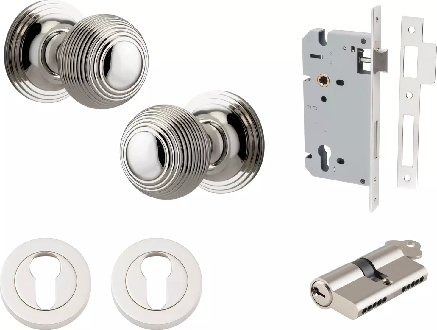 Guildford Knob - Round Rose Entrance Set - Key / Key - PN