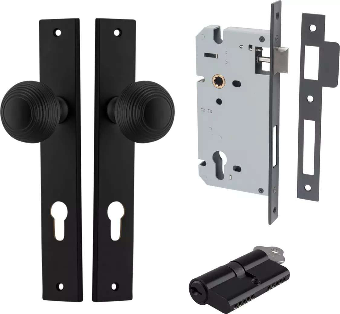 Guildford Knob - Rectangular Entrance Set - Key / Key - MB
