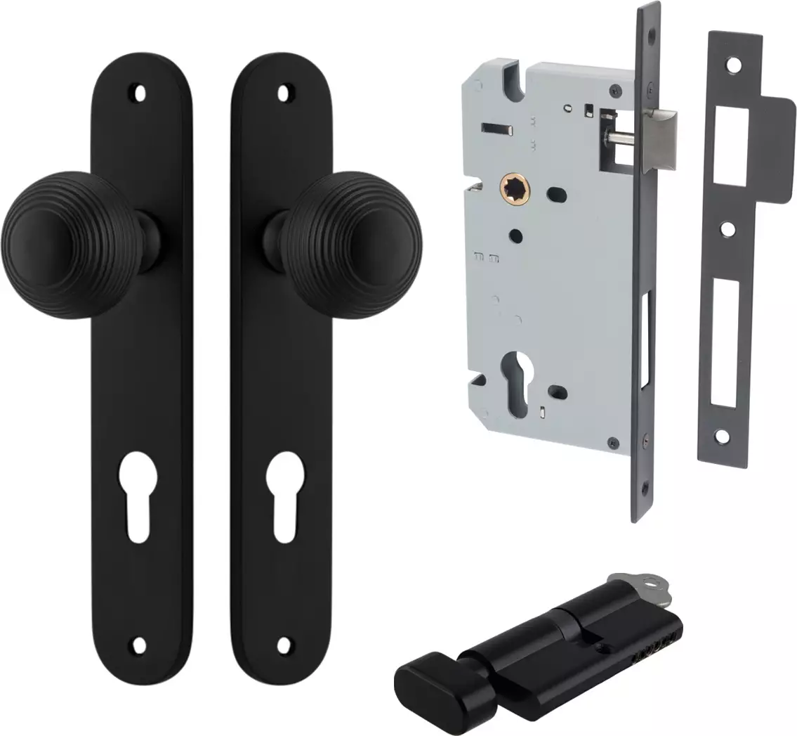 Guildford Knob - Oval Entrance Set - Key / Turn - MB