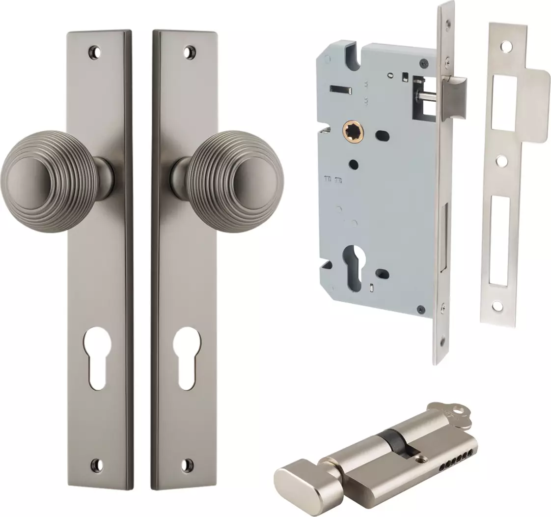 Guildford Knob - Rectangular Entrance Set - Key / Turn - SN