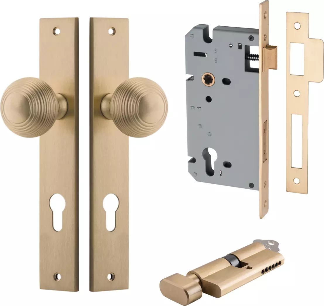 Guildford Knob - Rectangular Entrance Set - Key / Turn - BB