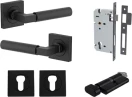 Berlin Lever - Square Rose Entrance Set - Key / Turn - MB