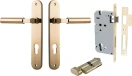 Berlin Lever - Oval Entrance Set - Key / Turn - PB