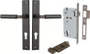 Berlin Lever - Rectangular Entrance Set - Key / Turn - SB