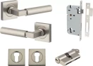 Berlin Lever - Square Rose Entrance Set - Key / Key - SN