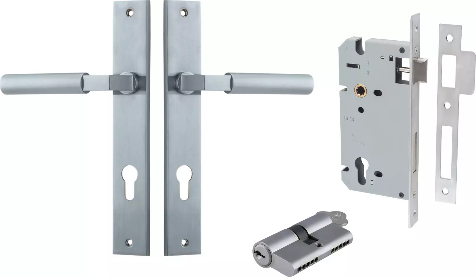 Berlin Lever - Rectangular Entrance Set - Key / Key - SC