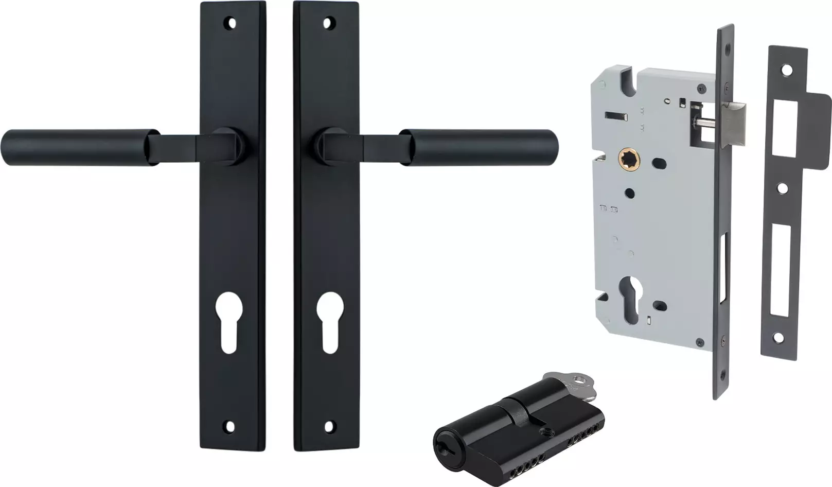 Berlin Lever - Rectangular Entrance Set - Key / Key - MB