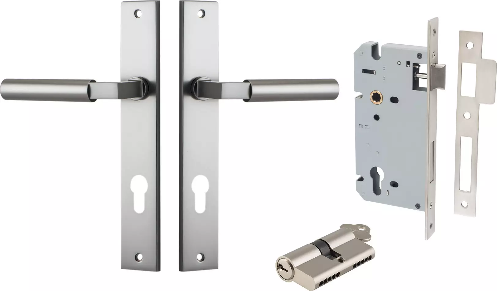 Berlin Lever - Rectangular Entrance Set - Key / Key - SN