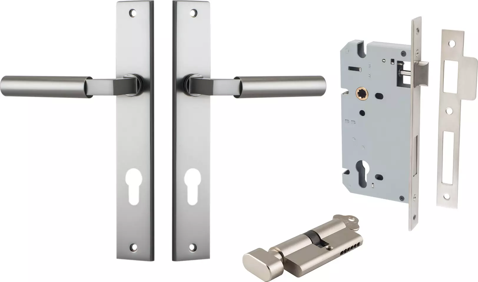 Berlin Lever - Rectangular Entrance Set - Key / Turn - SN