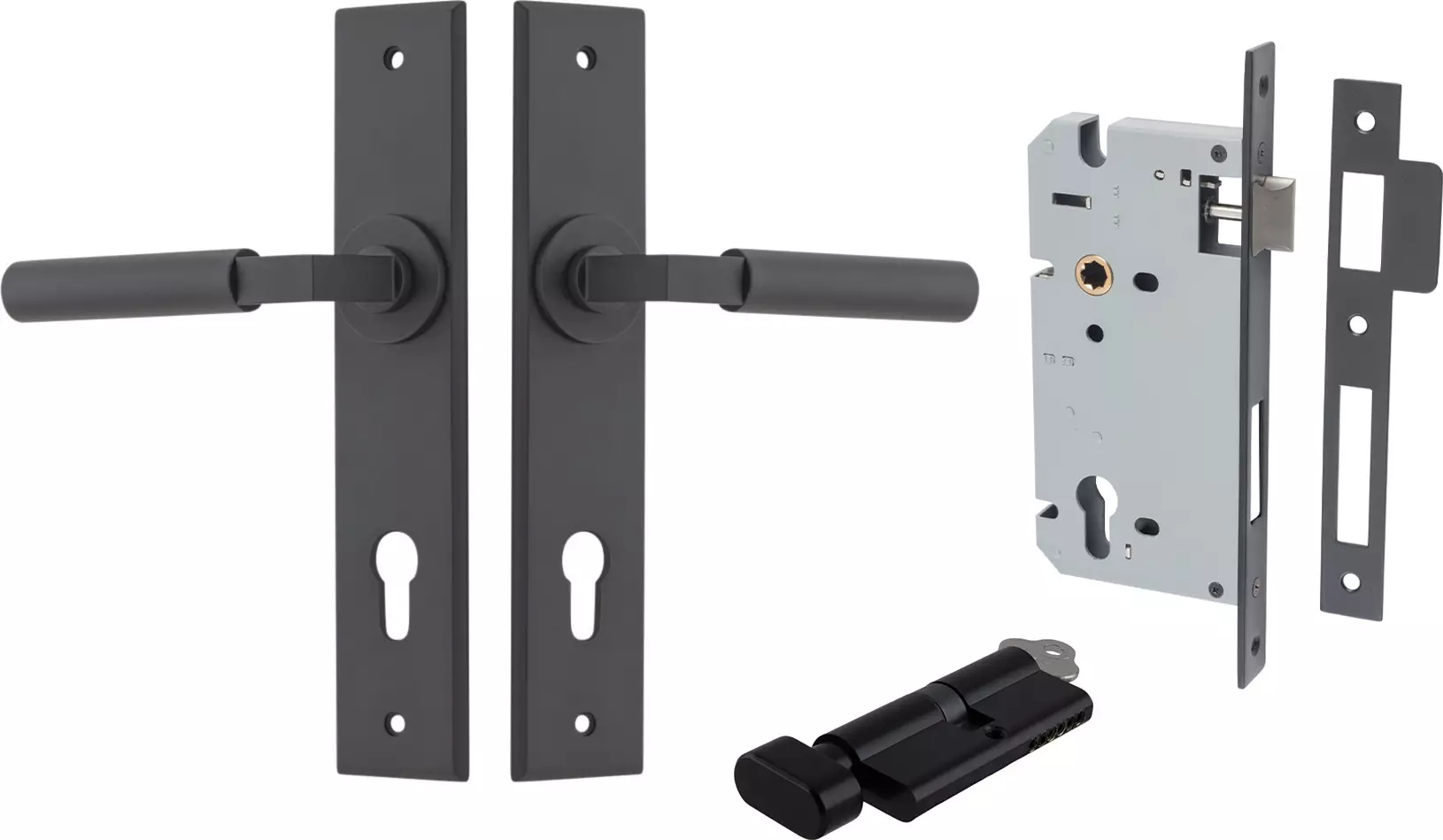 Berlin Lever - Chamfered Entrance Set - Key / Turn - MB
