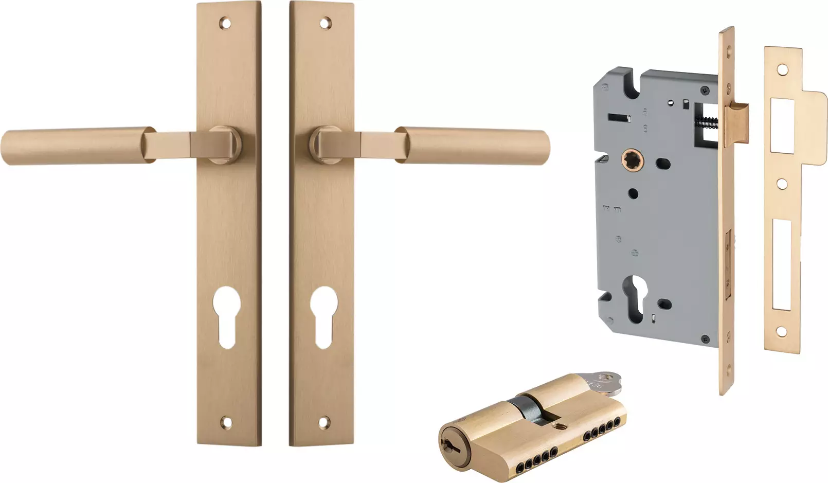 Berlin Lever - Rectangular Entrance Set - Key / Key - BB