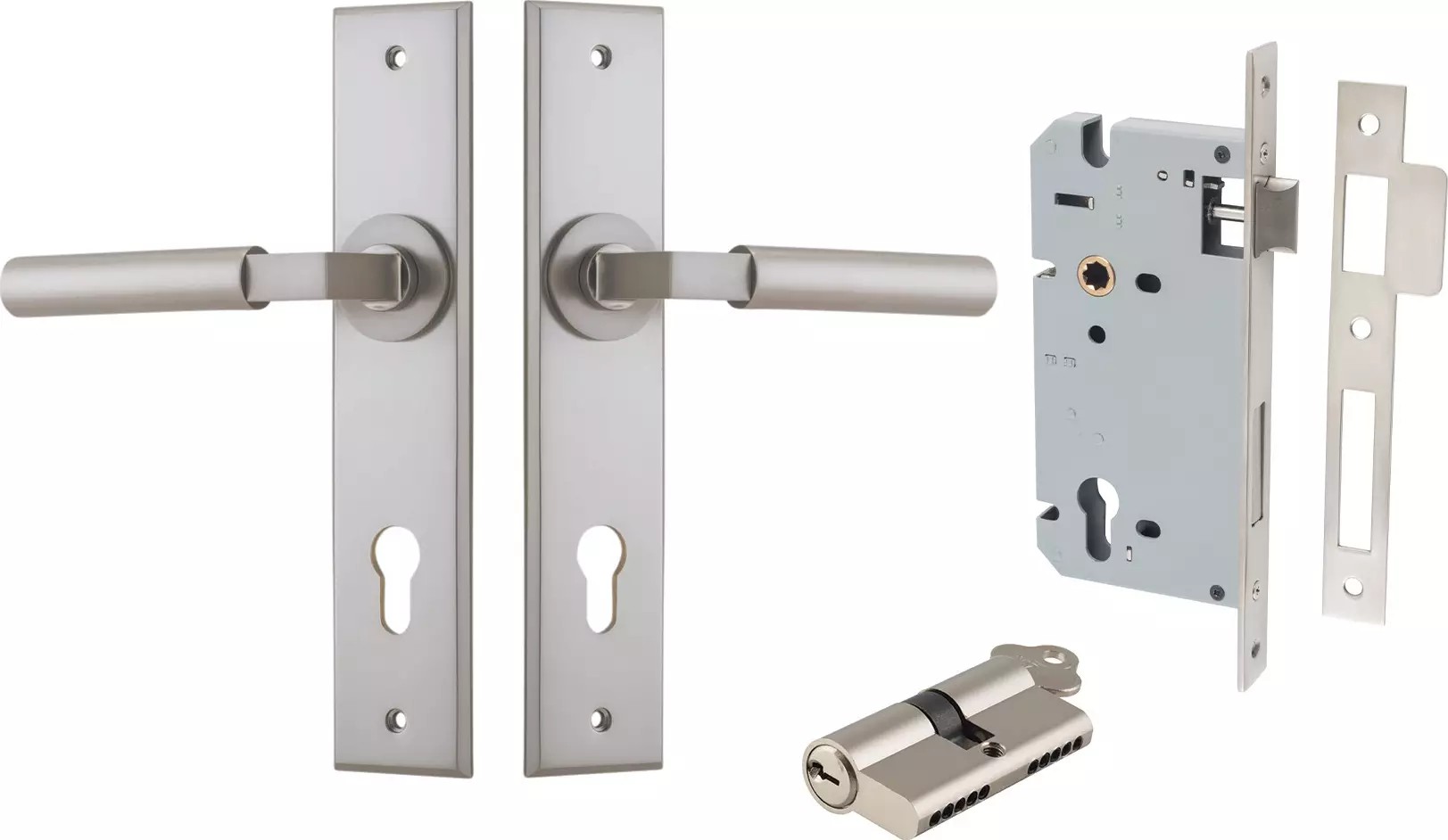 Berlin Lever - Chamfered Entrance Set - Key / Key - SN
