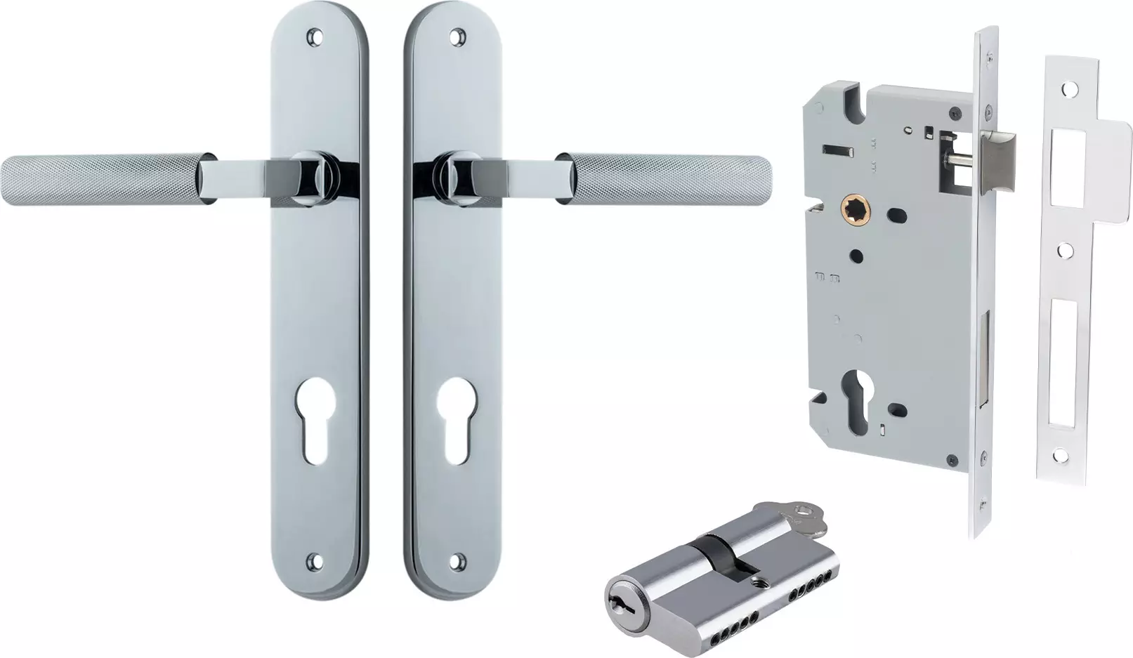 Brunswick Lever - Oval Entrance Set - Key / Key - CP