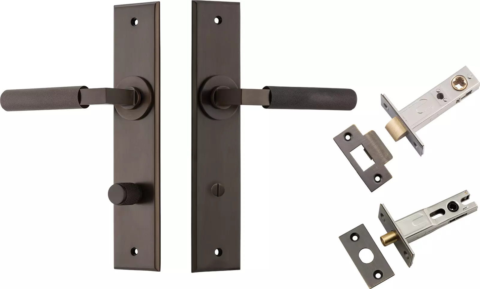 Brunswick Lever - Chamfered Privacy Set - SB
