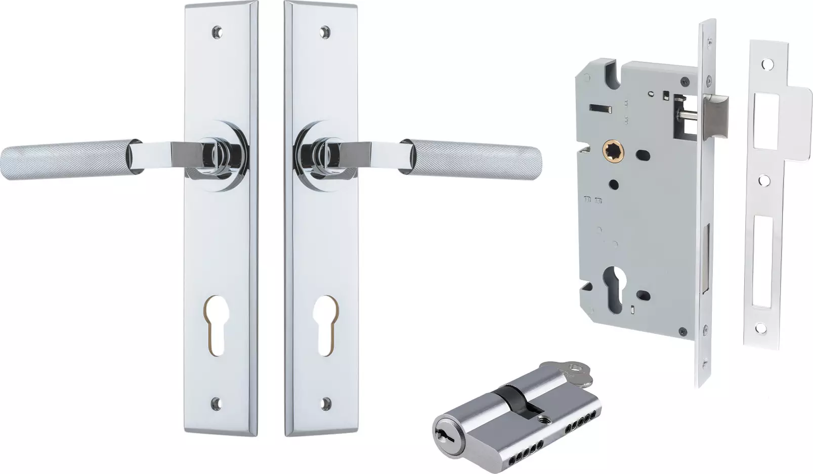 Brunswick Lever - Chamfered Entrance Set - Key / Key - CP