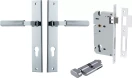 Brunswick Lever - Rectangular Entrance Set - Key / Turn - CP