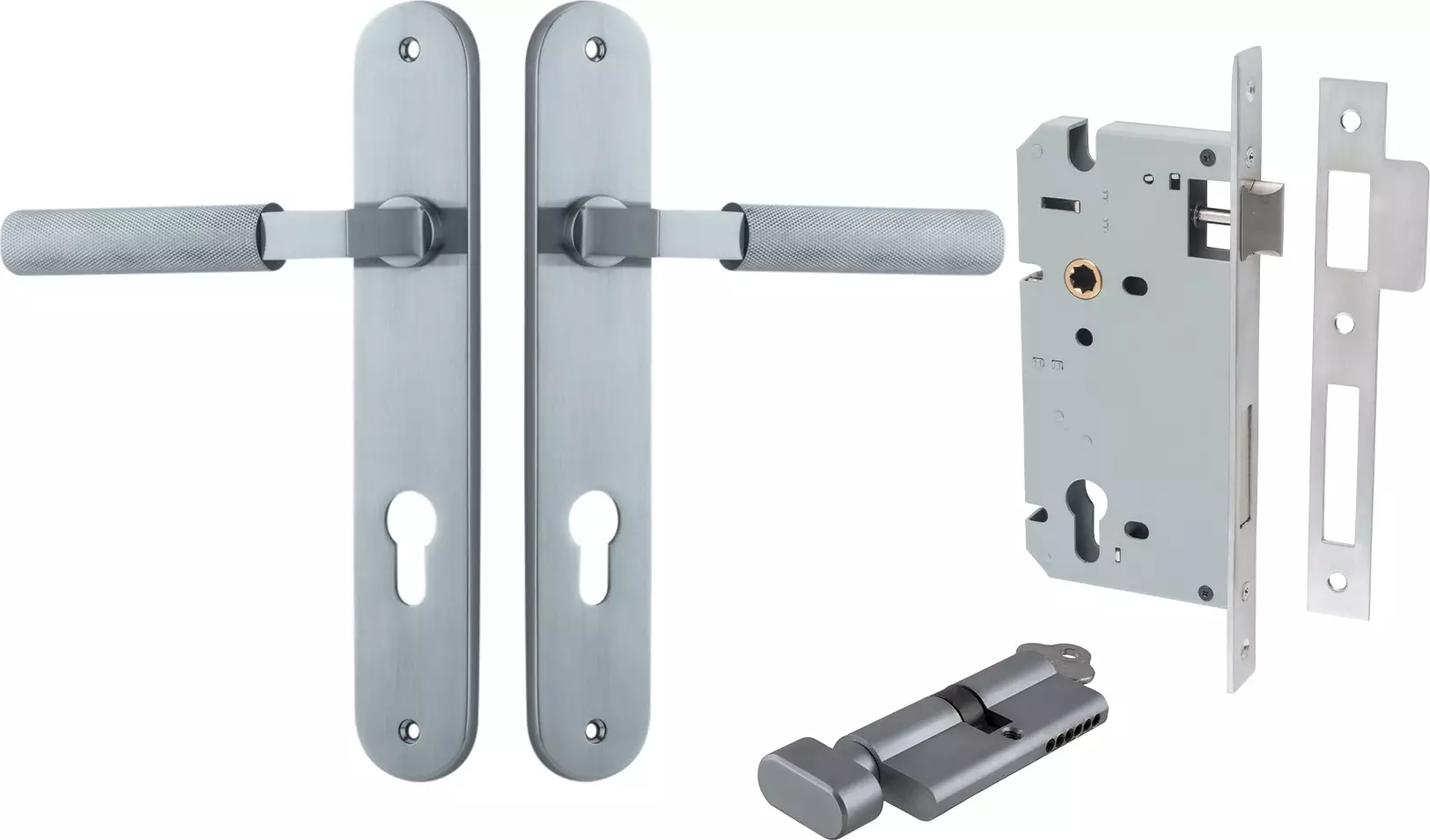 Brunswick Lever - Oval Entrance Set - Key / Turn - SC