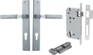 Brunswick Lever - Rectangular Entrance Set - Key / Turn - SC