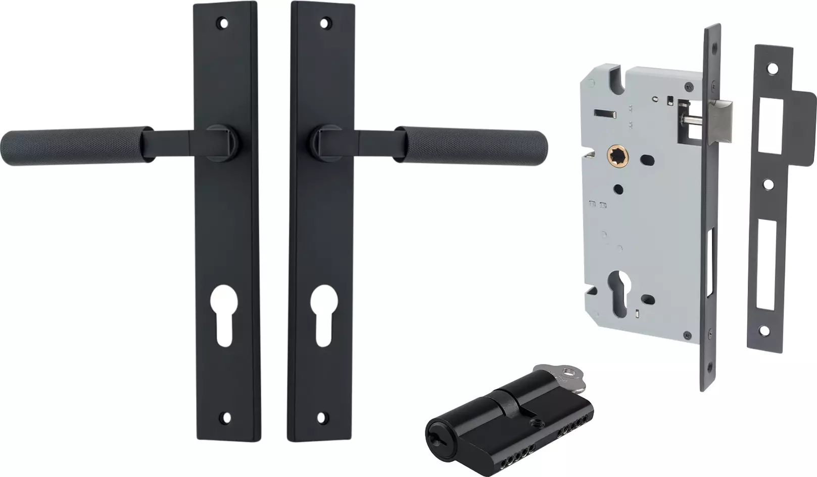 Brunswick Lever - Rectangular Entrance Set - Key / Key - MB