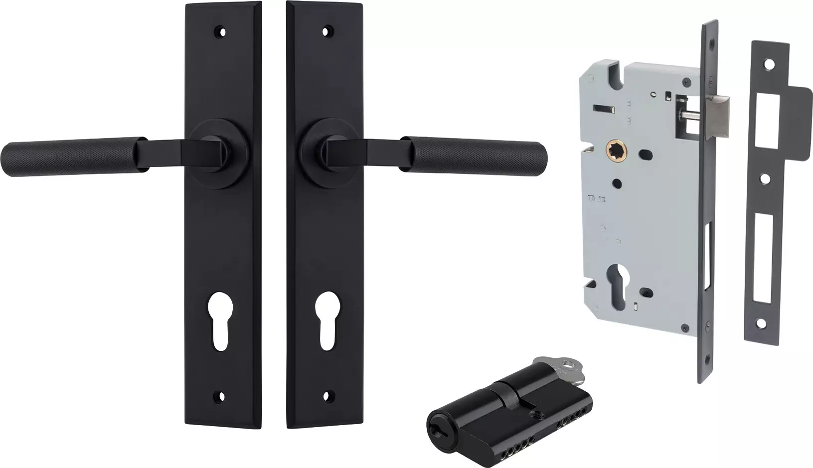 Brunswick Lever - Chamfered Entrance Set - Key / Key - MB