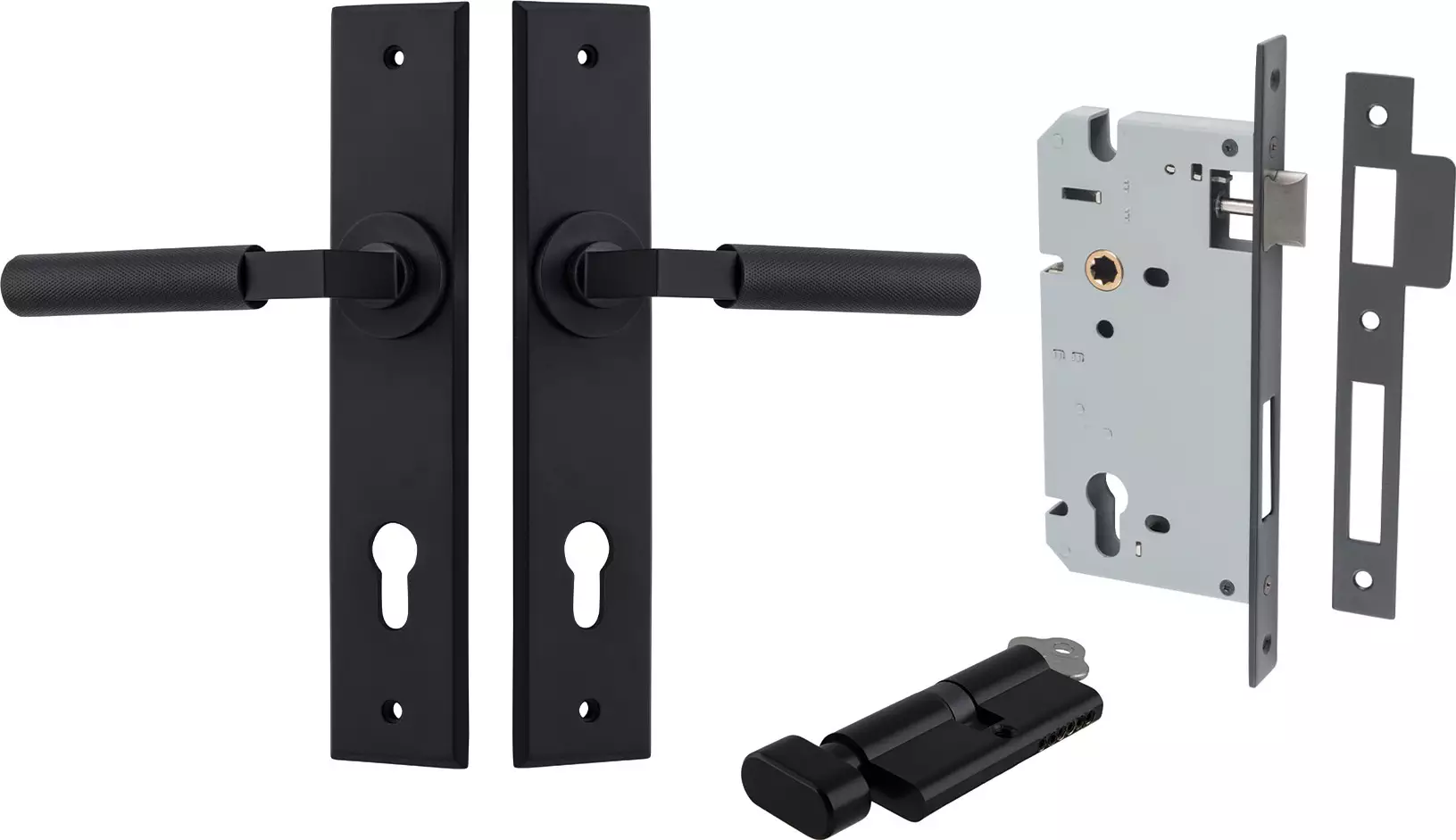 Brunswick Lever - Chamfered Entrance Set - Key / Turn - MB