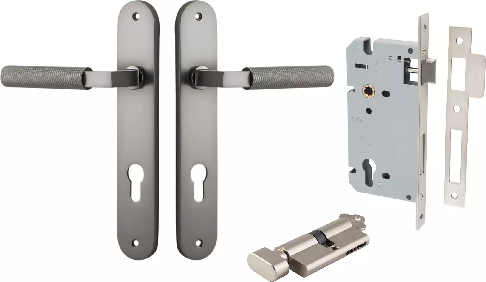 Brunswick Lever - Oval Entrance Set - Key / Turn - SN