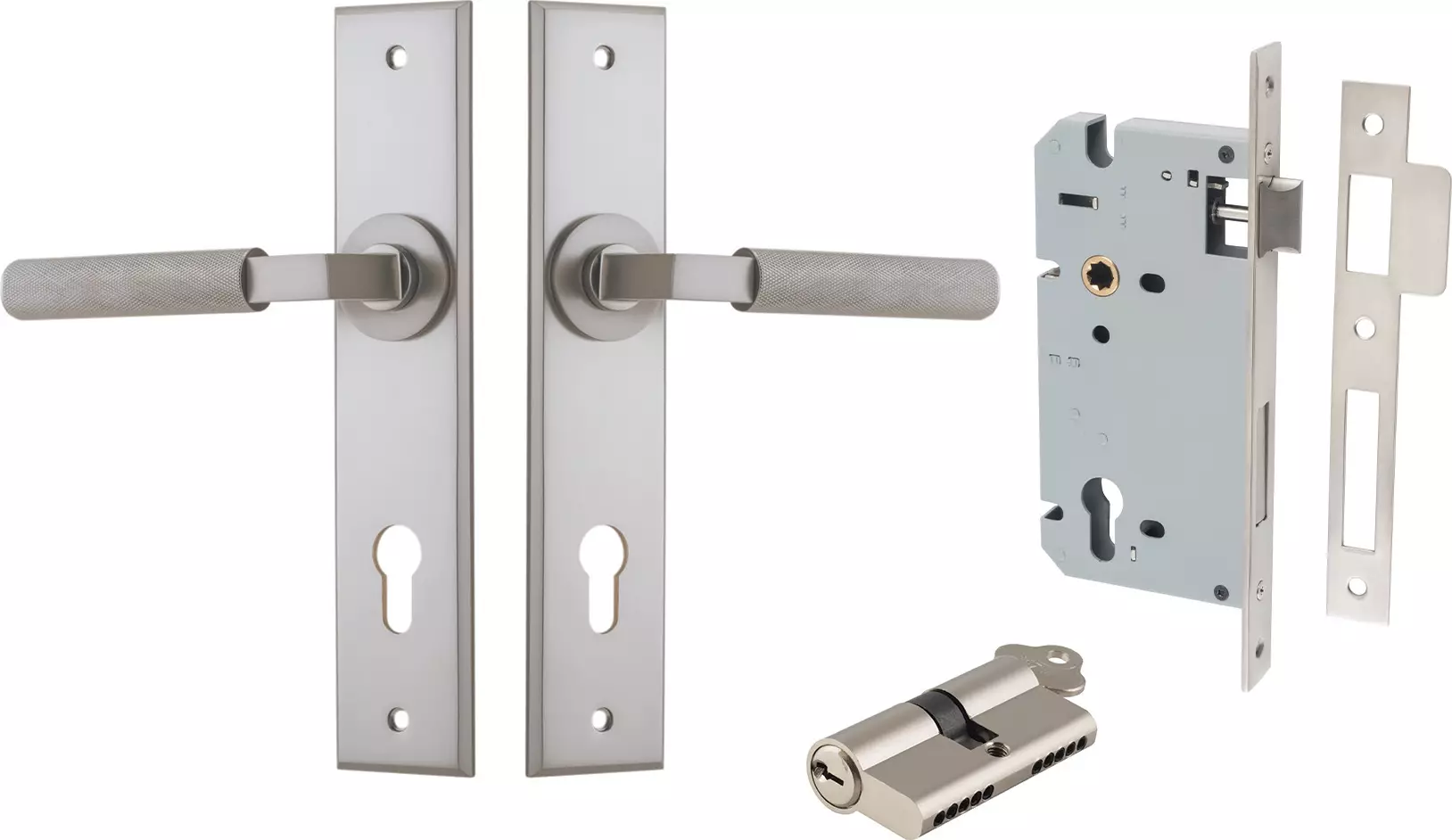 Brunswick Lever - Chamfered Entrance Set - Key / Key - SN