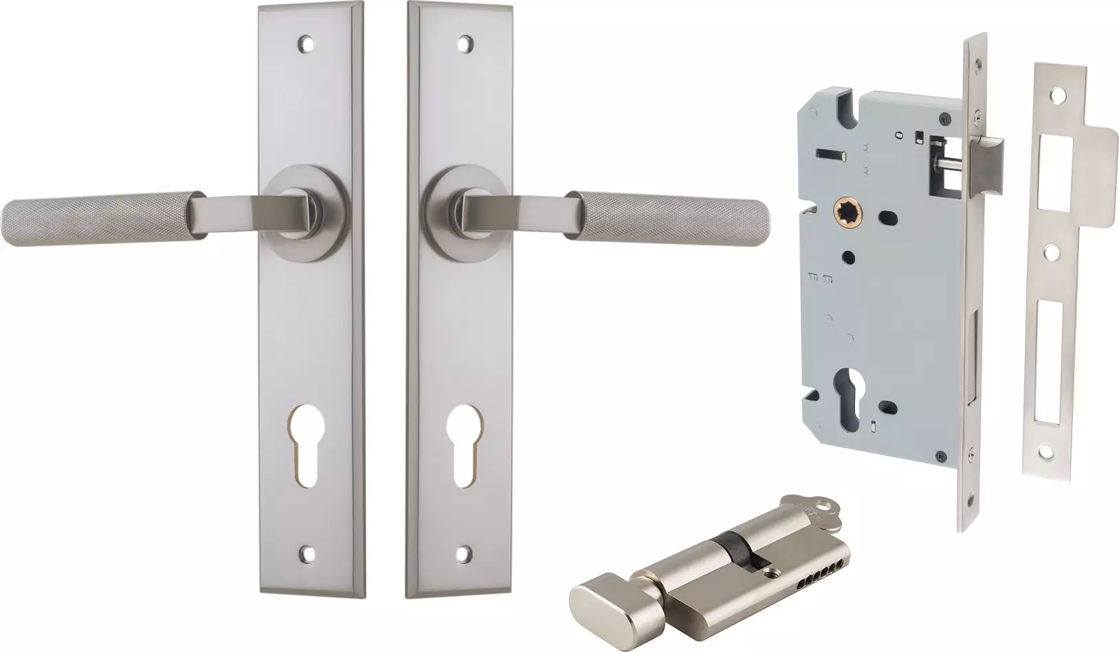 Brunswick Lever - Chamfered Entrance Set - Key / Turn - SN