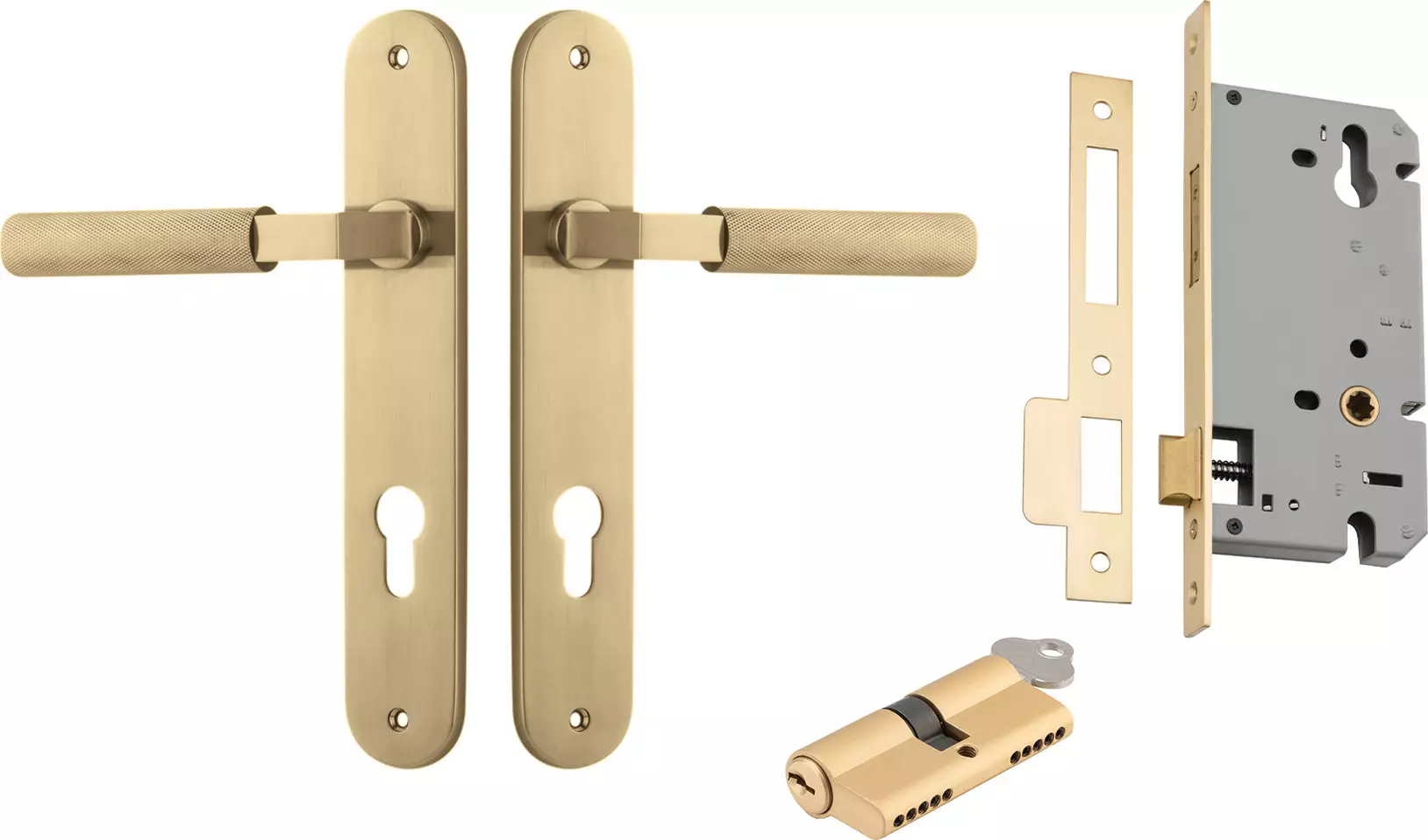 Brunswick Lever - Oval Entrance Set - Key / Key - GLD
