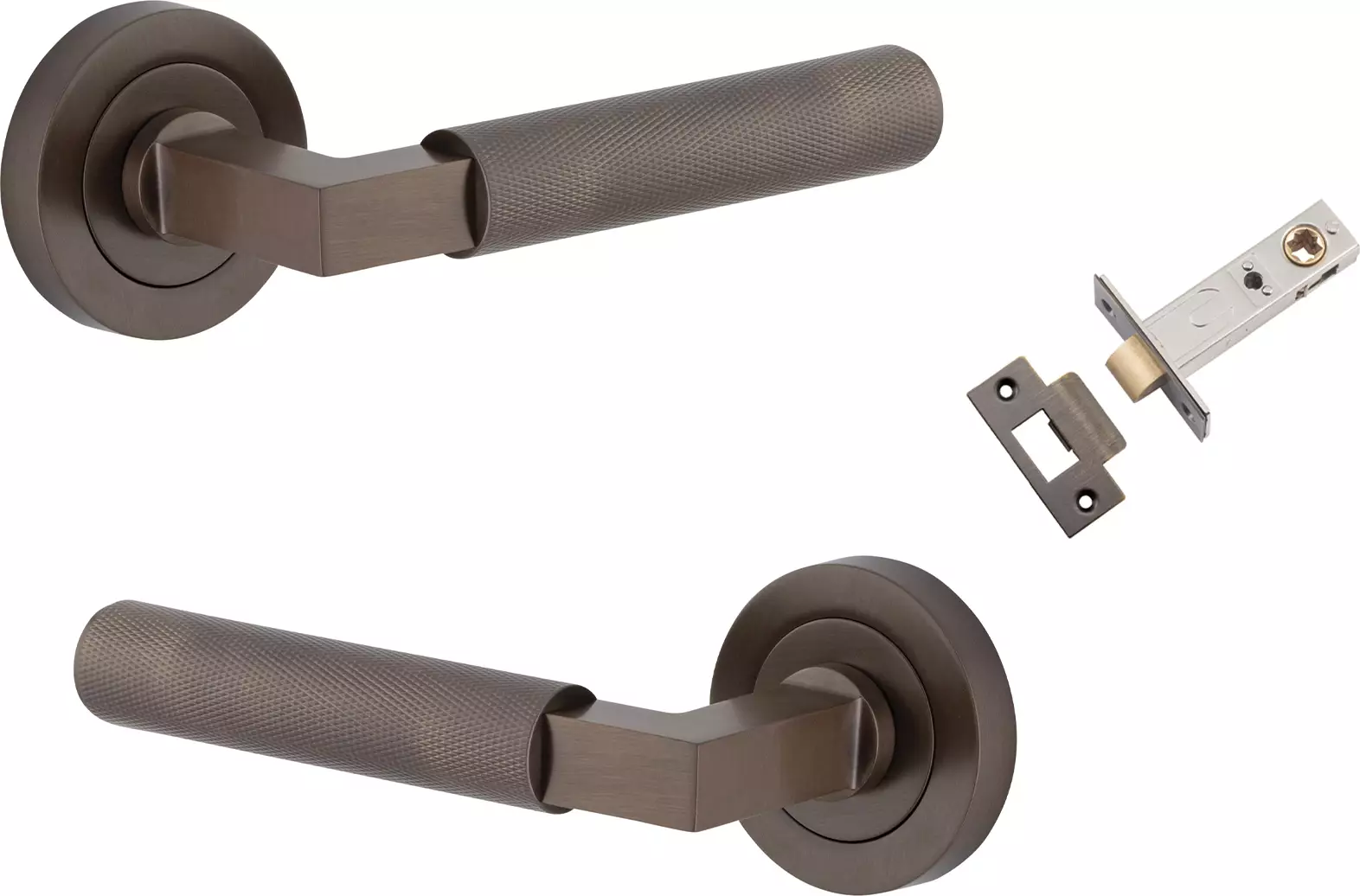 Brunswick Lever - Round Rose Passage Set - SB