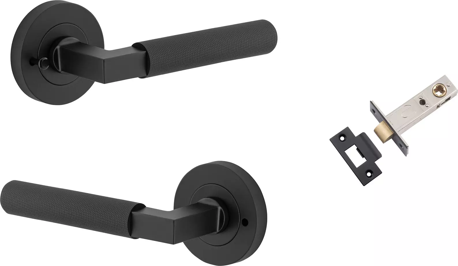 Brunswick Lever - Round Rose Integrated Privacy Set - MB