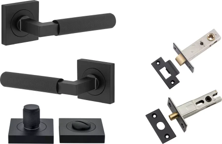 Brunswick Lever - Square Rose Privacy Set - MB