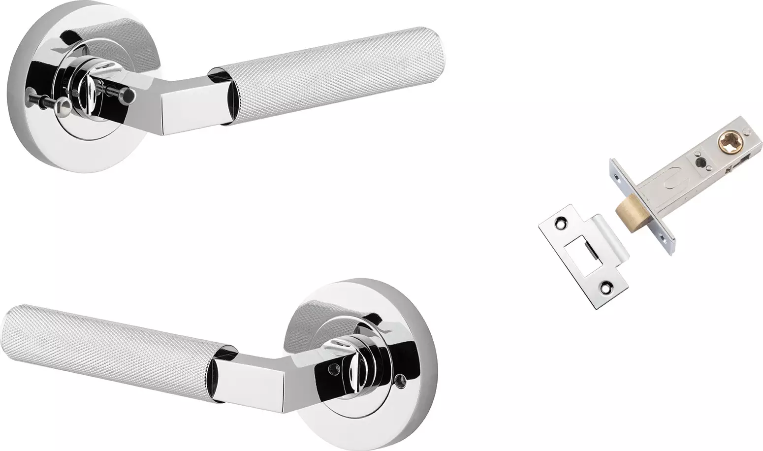 Brunswick Lever - Round Rose Integrated Privacy Set - CP