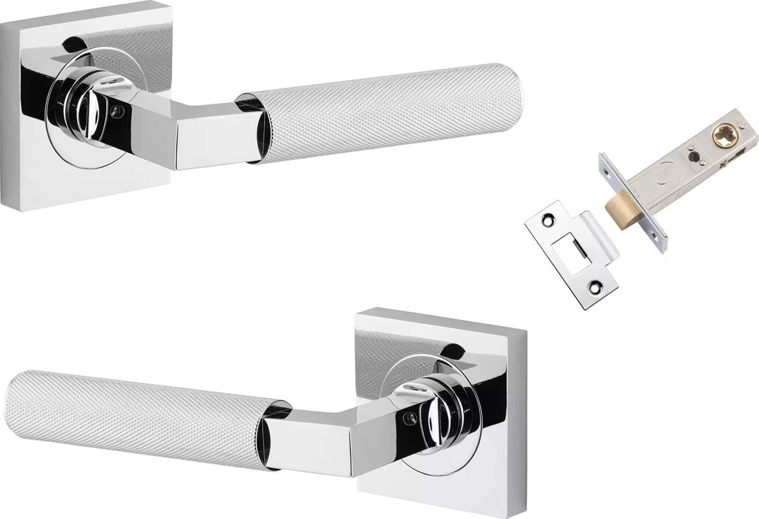 Brunswick Lever - Square Rose Passage Set - CP