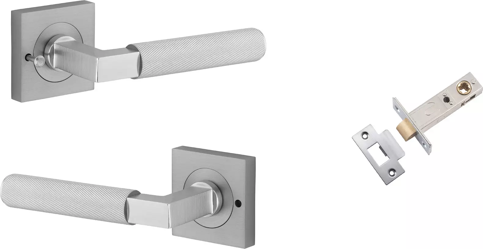 Brunswick Lever - Square Rose Integrated Privacy Set - SC