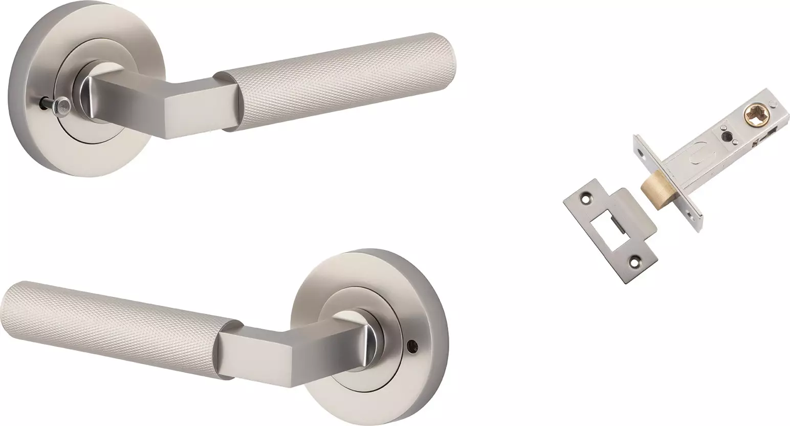 Brunswick Lever - Round Rose Integrated Privacy Set - SN