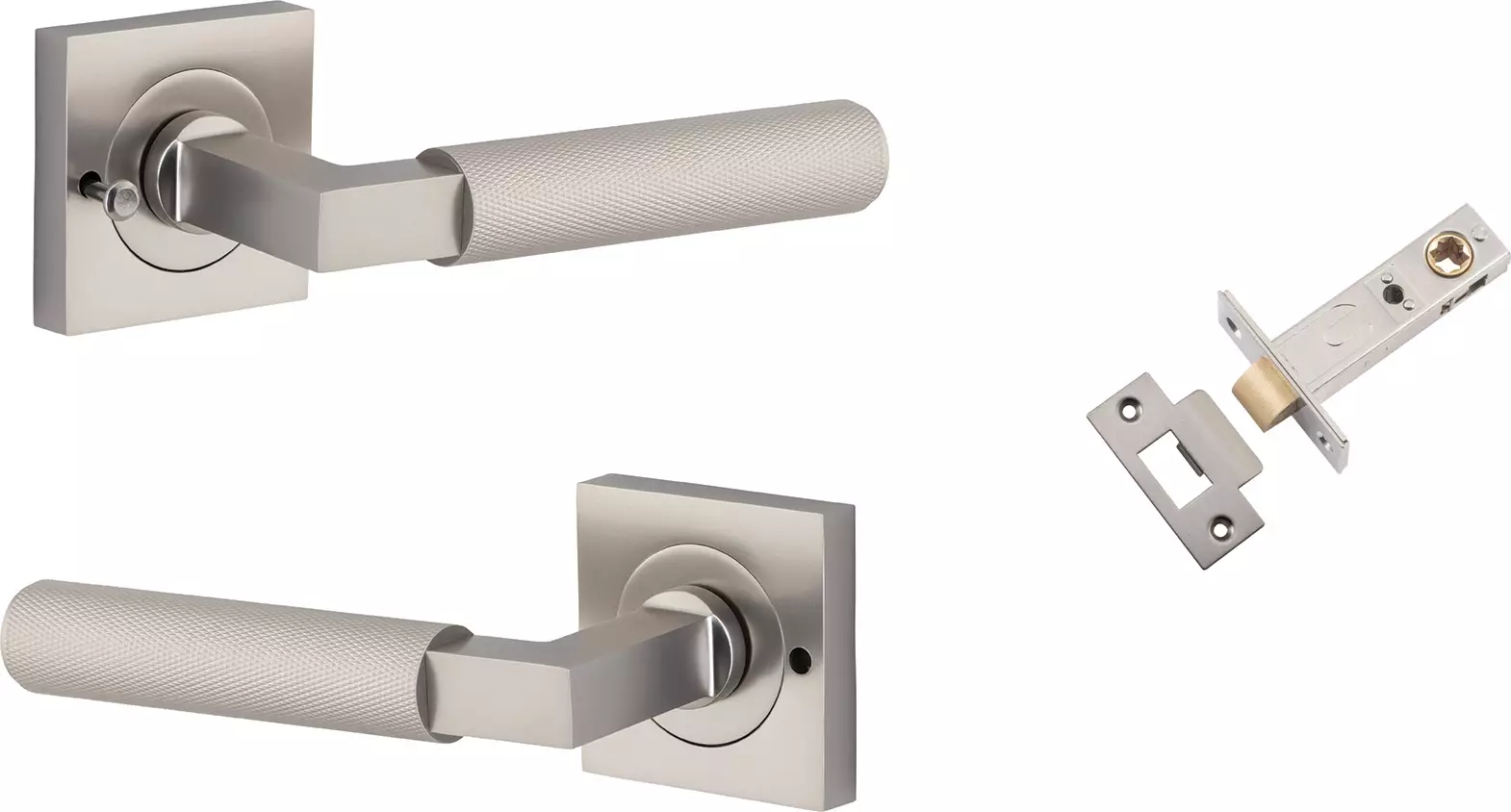 Brunswick Lever - Square Rose Integrated Privacy Set - SN