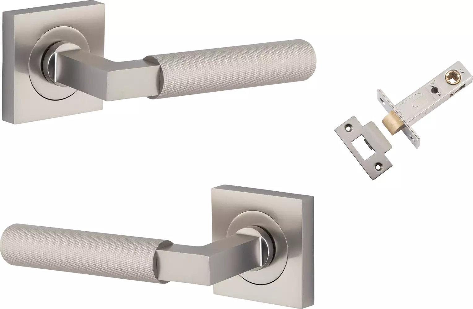 Brunswick Lever - Square Rose Passage Set - SN