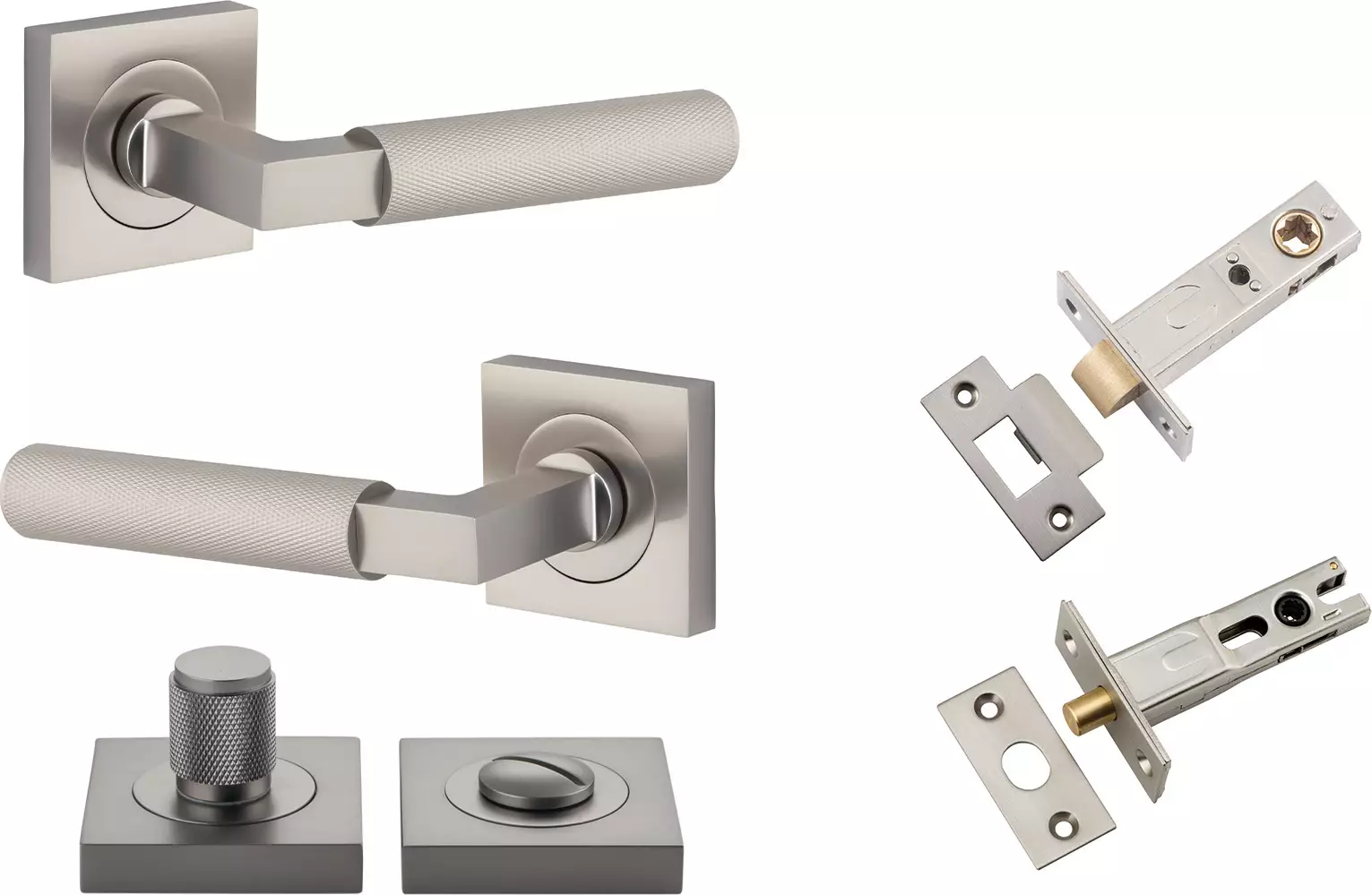 Brunswick Lever - Square Rose Privacy Set - SN