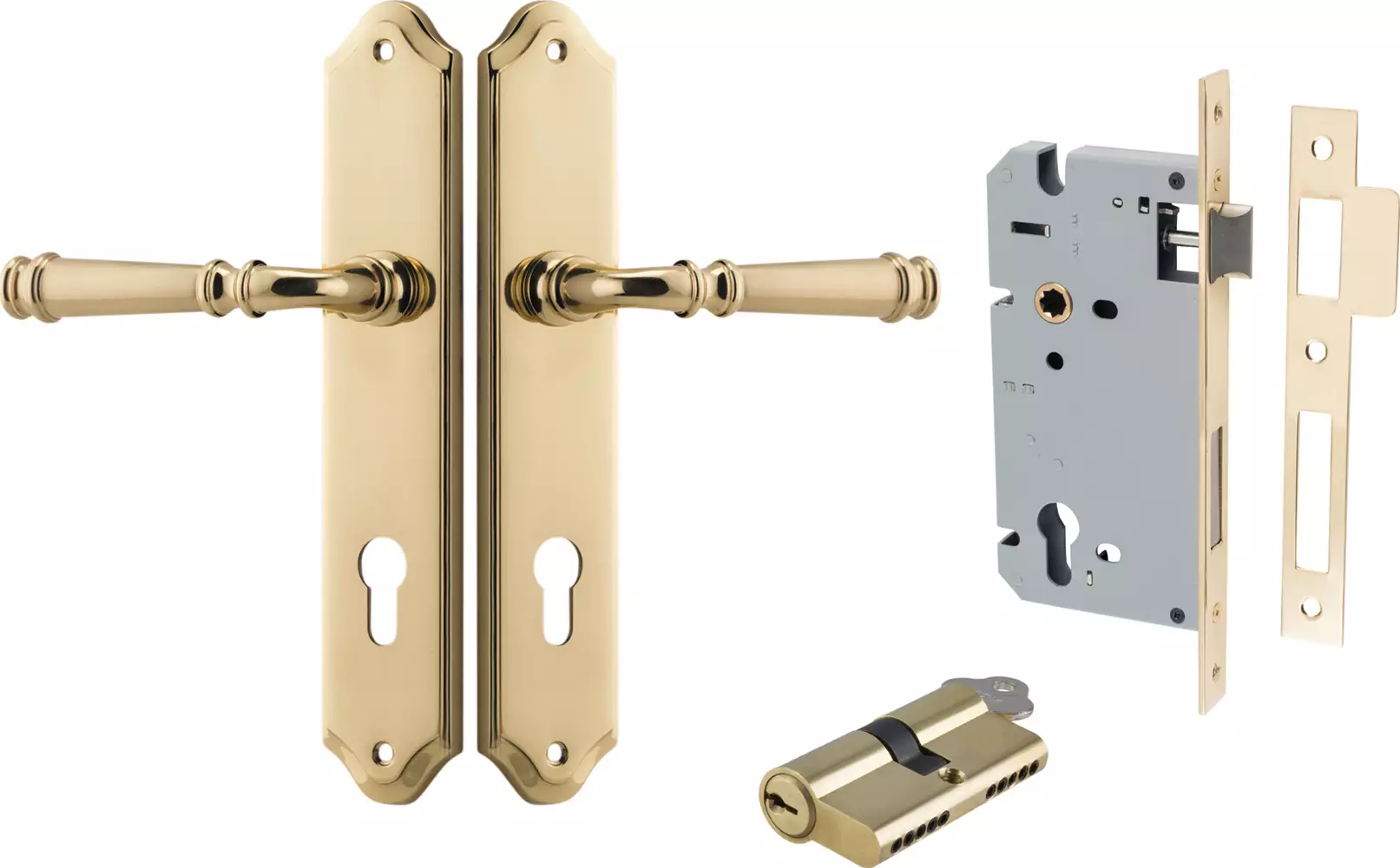 Verona Lever - Shouldered Entrance Set - Key / Key - PB