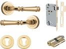 Verona Lever - Round Rose Entrance Set - Key / Key - PB