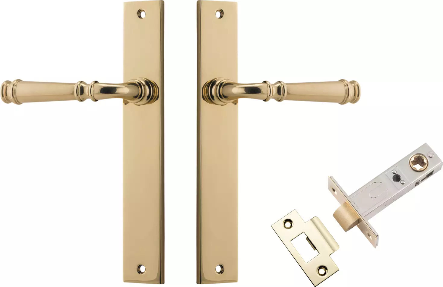Verona Lever - Rectangular Passage Set - PB