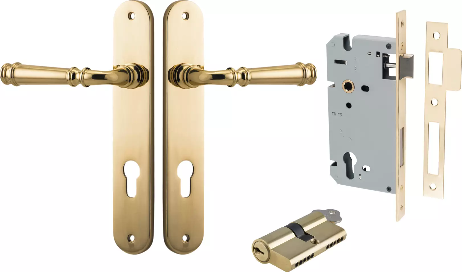 Verona Lever - Oval Entrance Set - Key / Key - PB