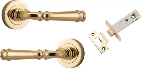 Verona Lever - Round Rose Passage Set - PB
